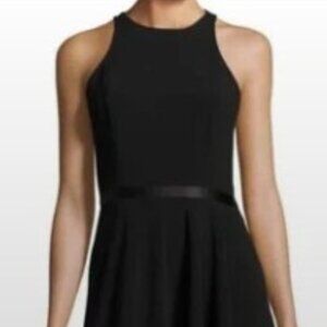 Halston Heritage Black and White Colorblock Gown